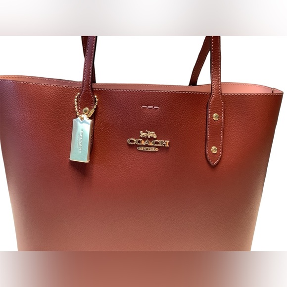 NWT Coach New York Leather Town Wine Tote 72673 - Picture 2 of 10